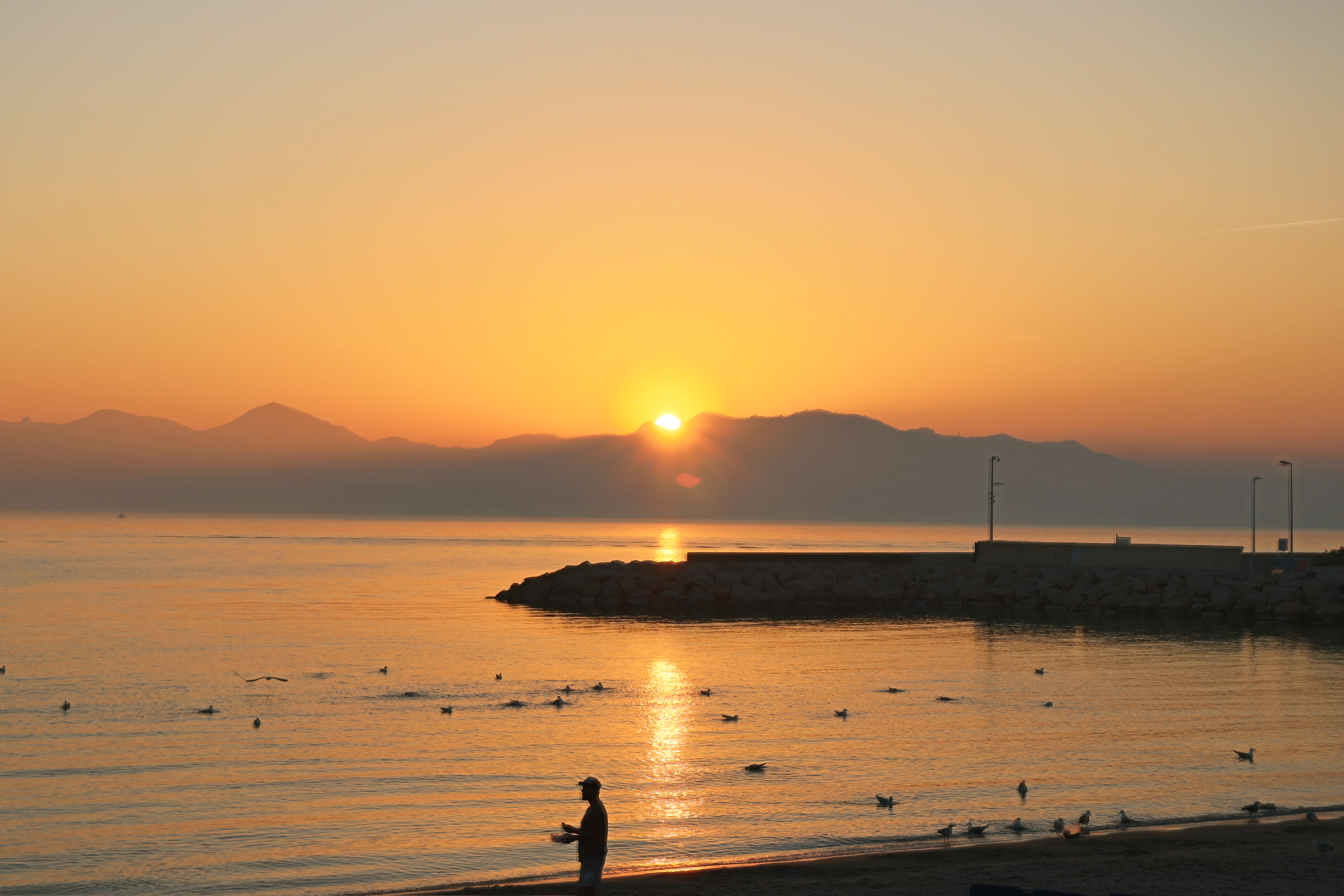 Coucher de soleil sur la baie de Cannes